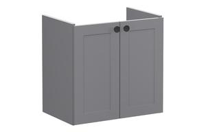 VitrA Root Classic 60cm 2 Door Wall Hung Slim Washbasin Unit - Matt Grey